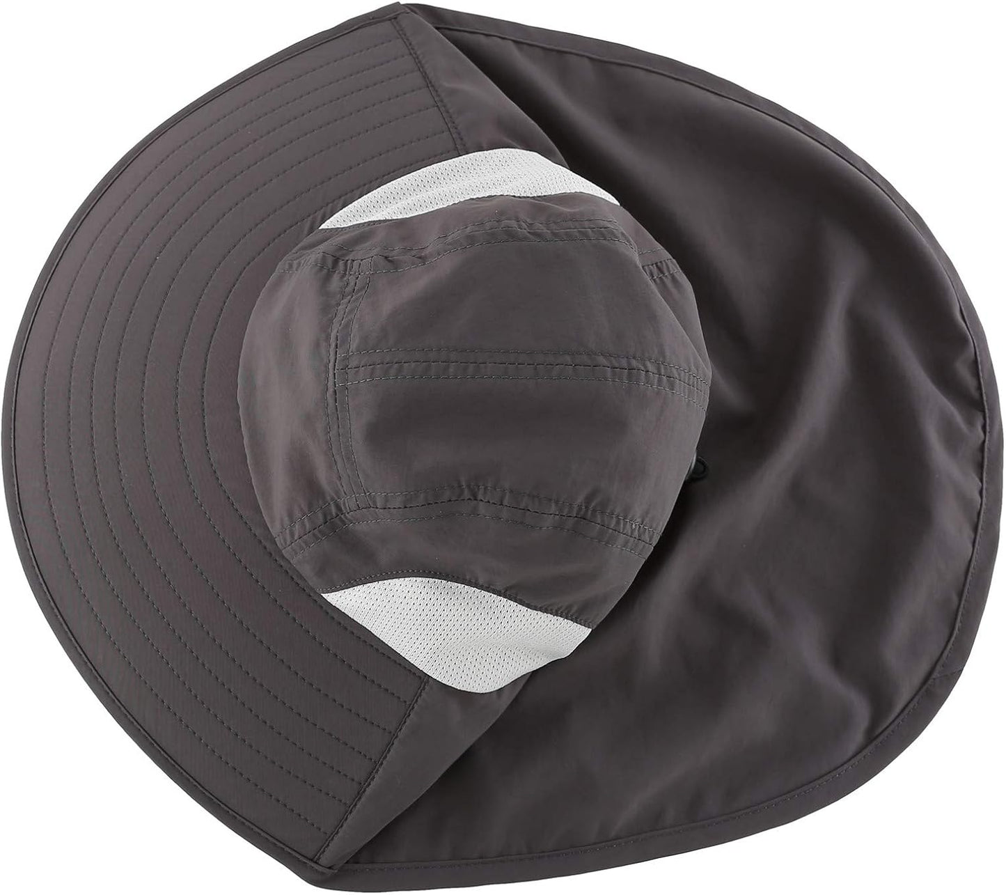 Kids Large Brim UV Protection Sun Hat with Neck Flap Mesh Fishing Cap