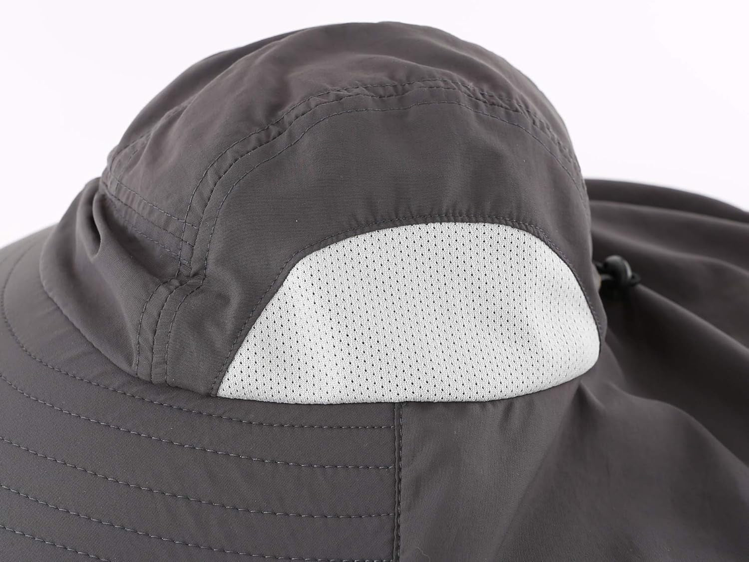 Kids Large Brim UV Protection Sun Hat with Neck Flap Mesh Fishing Cap