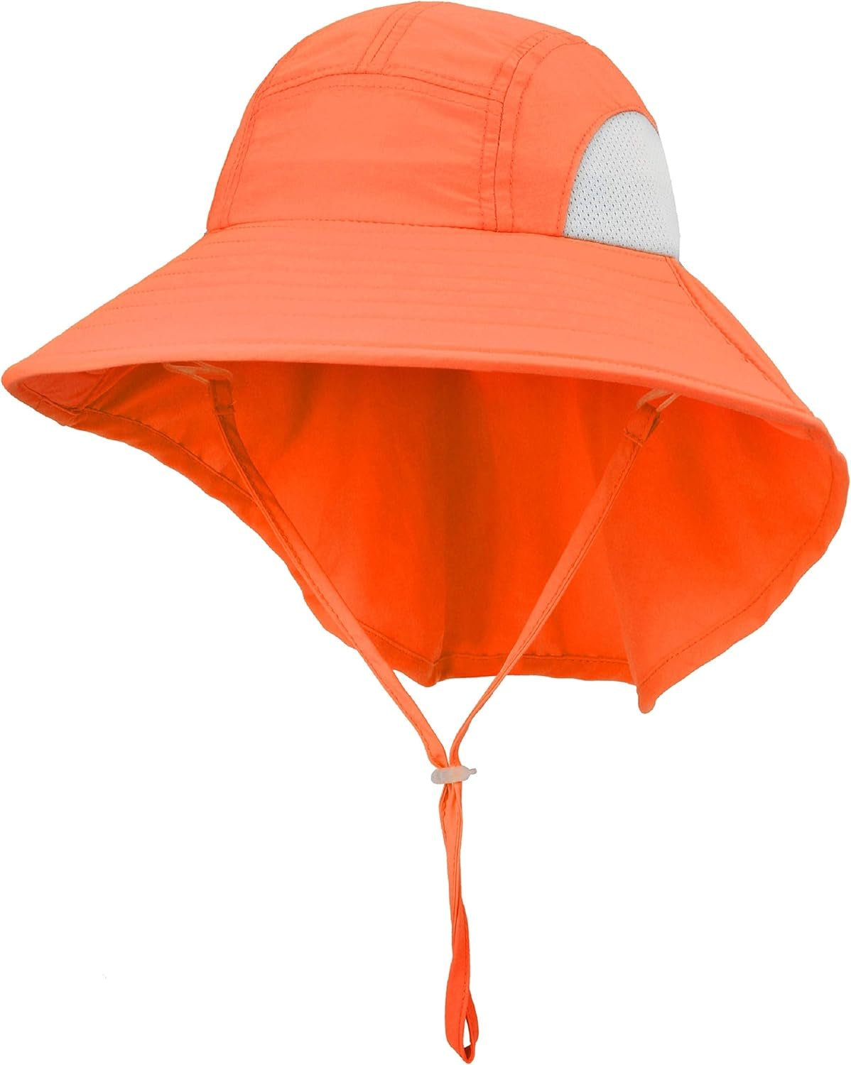 Kids Large Brim UV Protection Sun Hat with Neck Flap Mesh Fishing Cap