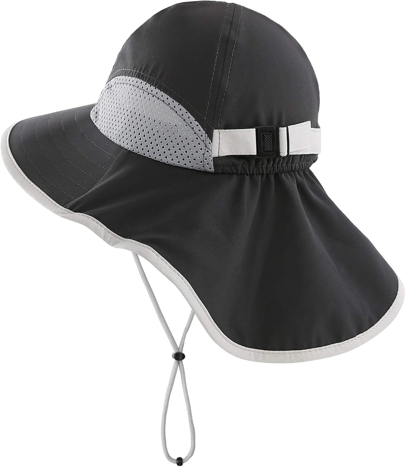 Kids Sun Hat Adjustable Fishing Hat for Boys Grils Breathable UPF 50+ Protection Outdoor Beach Hat with Neck Flap