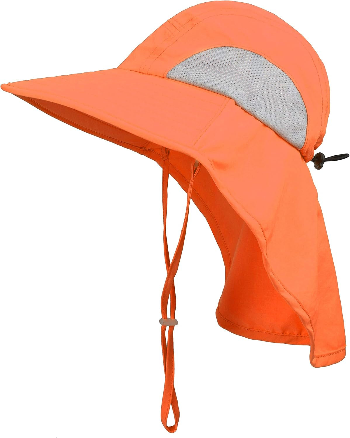 Kids Large Brim UV Protection Sun Hat with Neck Flap Mesh Fishing Cap
