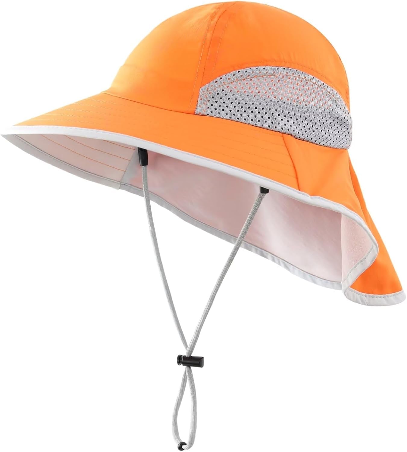 Kids Sun Hat Adjustable Fishing Hat for Boys Grils Breathable UPF 50+ Protection Outdoor Beach Hat with Neck Flap