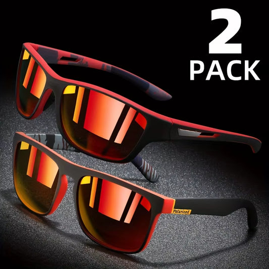 2PCS Polarized Couple Glass Set Fishing UV Protection Glasses Perfect for Outdoor Sports Travel Driving Sunglasses for Men Women