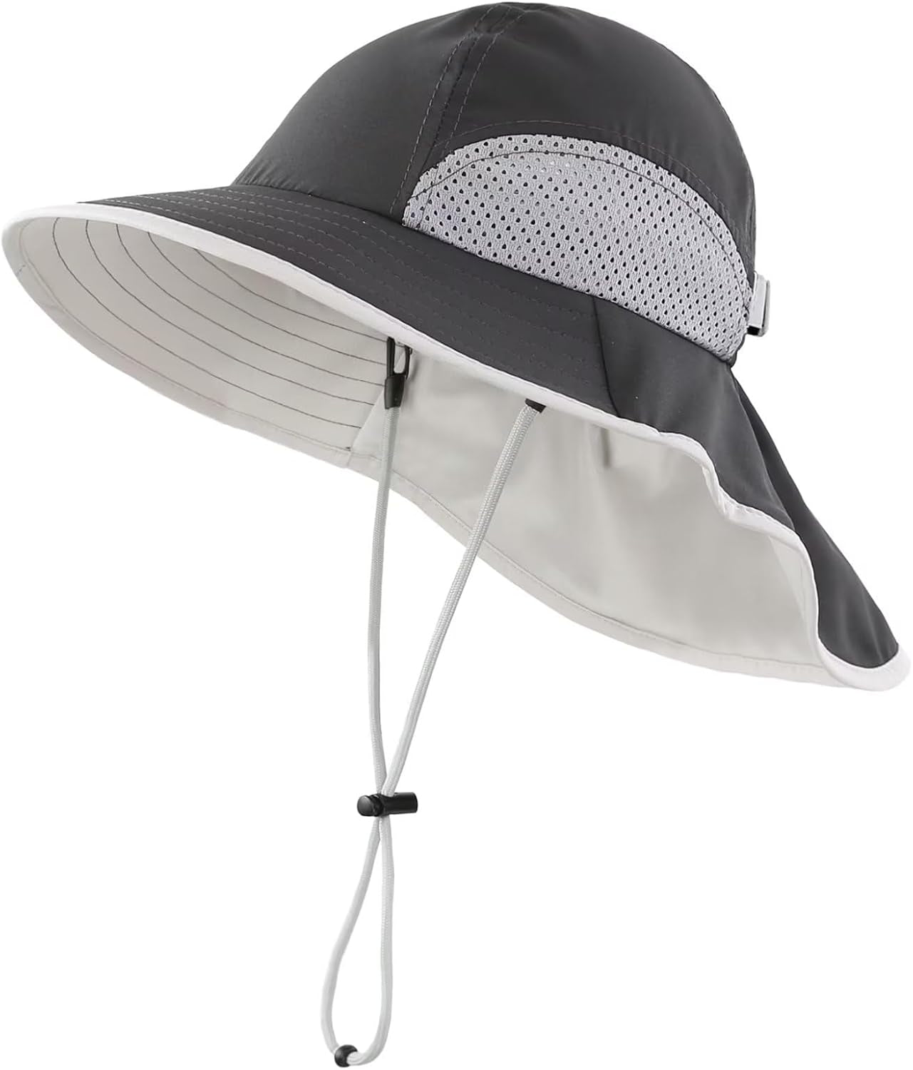 Kids Sun Hat Adjustable Fishing Hat for Boys Grils Breathable UPF 50+ Protection Outdoor Beach Hat with Neck Flap