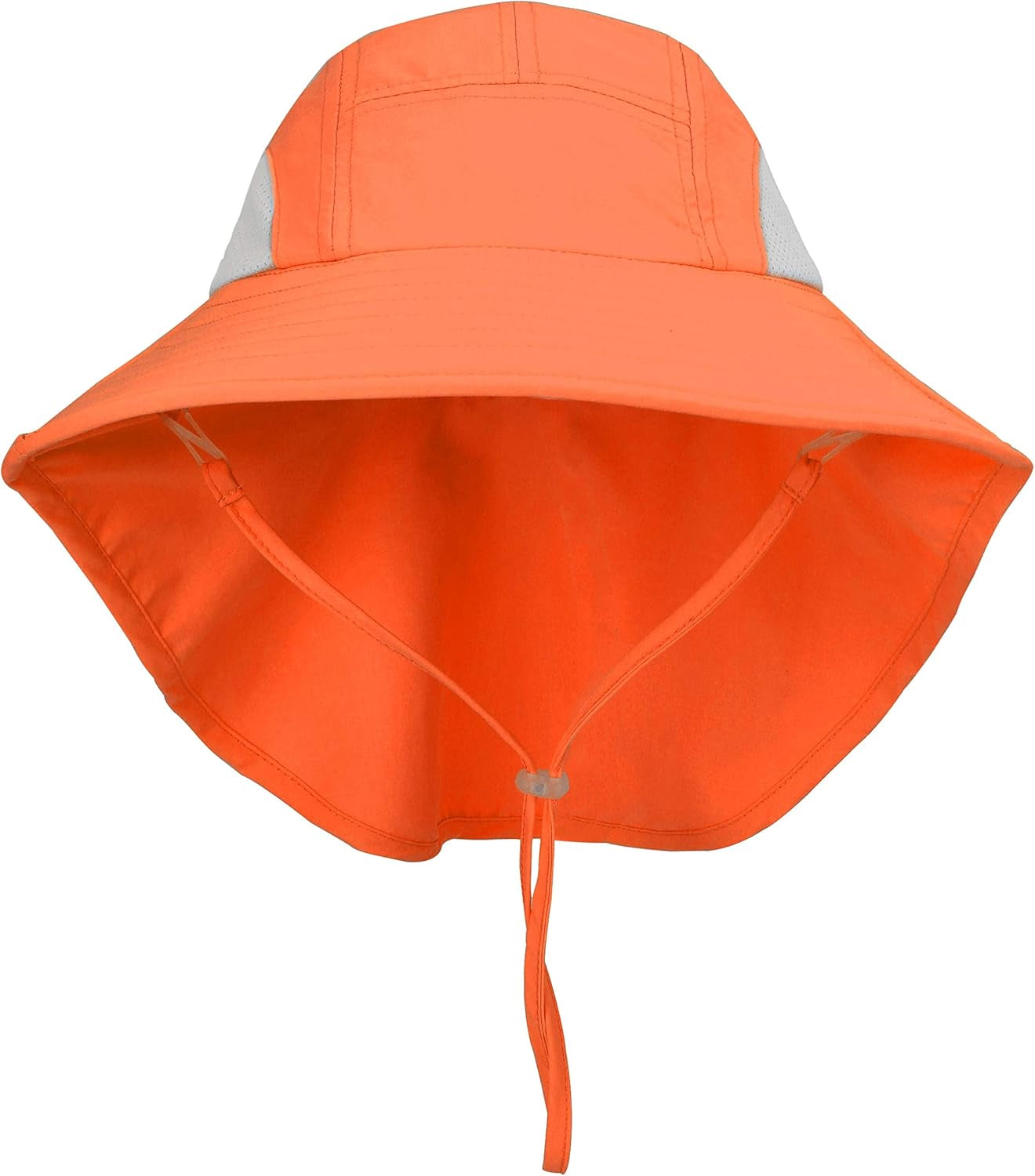 Kids Large Brim UV Protection Sun Hat with Neck Flap Mesh Fishing Cap